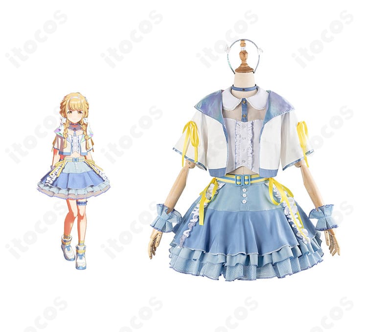 学園アイドルマスター 藤田ことねのコスプレ衣装とキャラクター比較。正面全体の配色とシルエットを確認できる画像