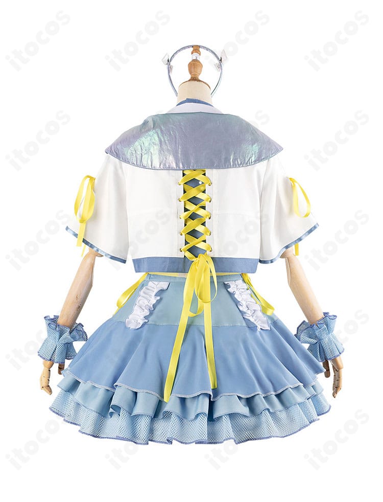 学園アイドルマスター 藤田ことね衣装の背面。背中のシルエットと後ろ飾りの配置が分かる画像