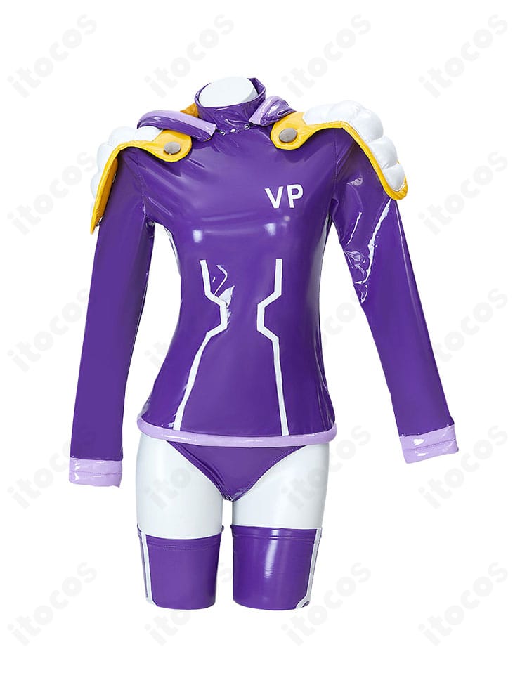 ジュエリー・ボニー エッグヘッド編コスプレ衣装のフロント詳細。胸元や留め具の配置など再現ディテールを近距離で確認。