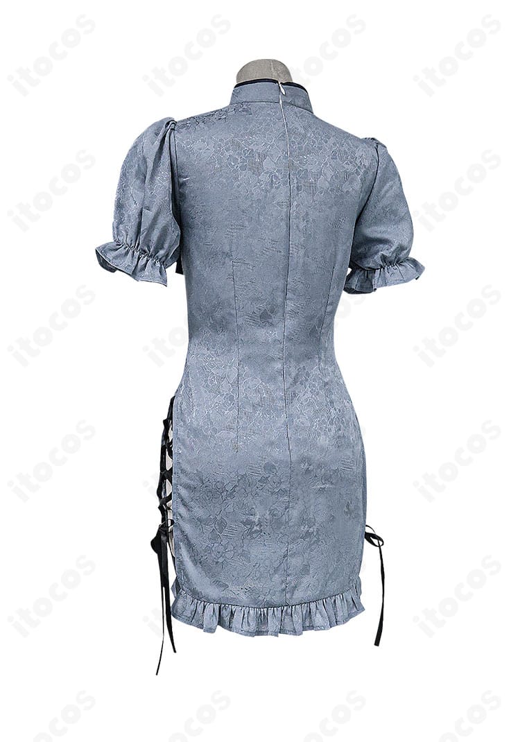 背面全体図。ジュビア・ロクサーのコスプレ衣装の背面デザインと装飾配置