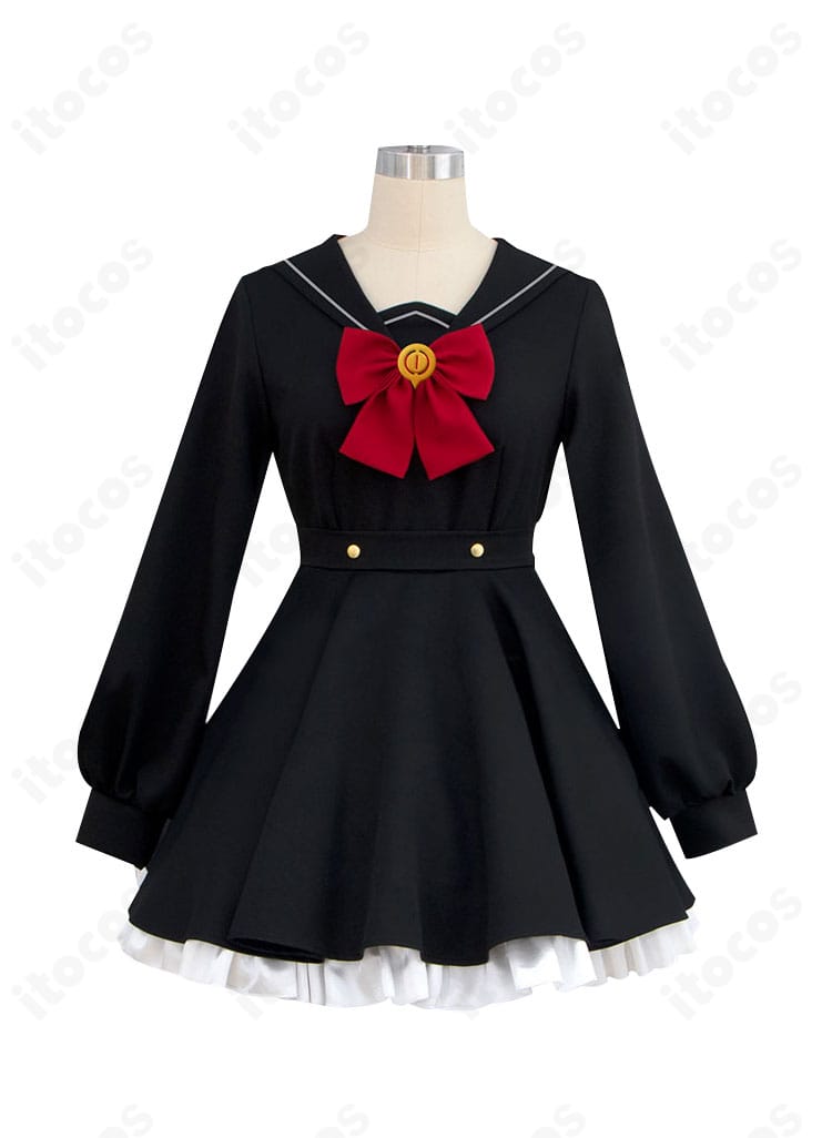 ブルーアーカイブ ニヤニヤ教授 コスプレ衣装の装飾ディテール。刺繍調の意匠や花柄アクセント、小物の質感をクローズアップ。