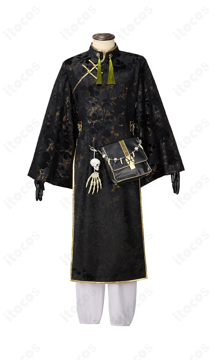 FGO テスカトリポカ衣装のインナー正面ディテール。上着の前立てや質感、重ねのバランスを強調。