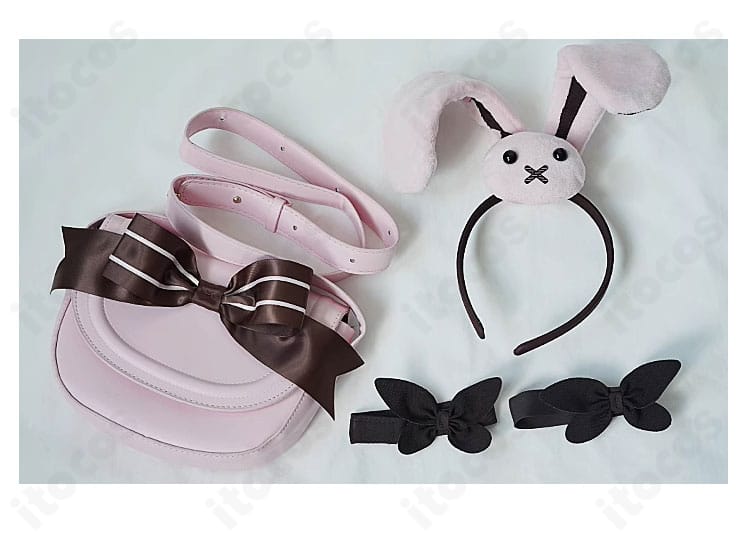 第五人格 少女「記憶」ローソンコラボ衣装の付属小物。カチューシャと足蝶飾りのセット内容を個別に撮影。