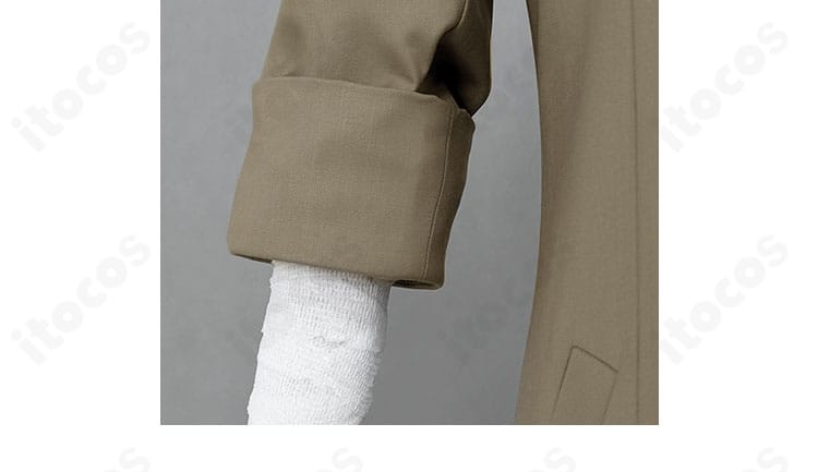 太宰治衣装の袖装飾アップ。袖口のステッチと形状を強調