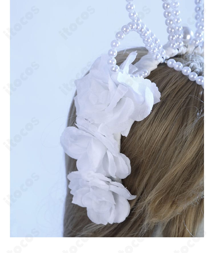 ヘッドアクセサリー側面の花装飾ディテール画像