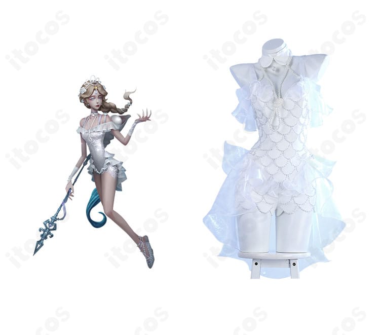 第五人格 グレイス「百万弗の人魚」衣装とキャラクタービジュアルの比較正面画像