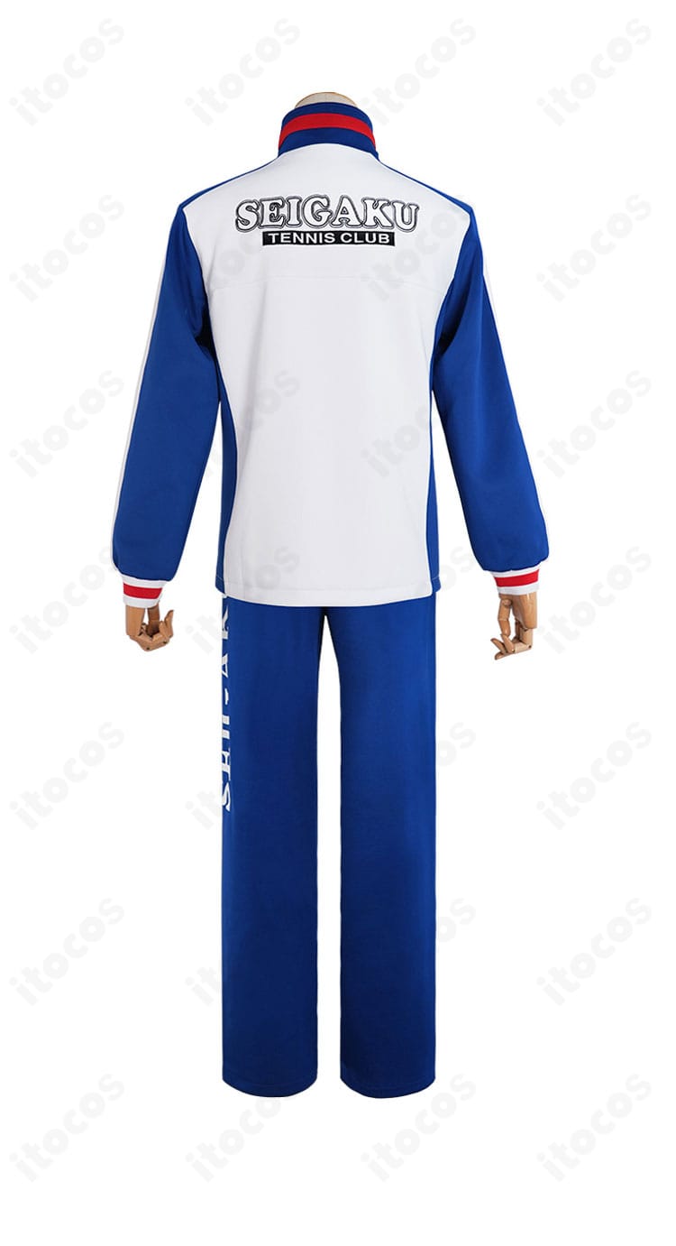 テニスの王子様 越前リョーマ 青春学園ジャージ 背面全体。背中の配色とライン配置が見える画像