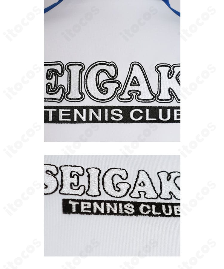 テニスの王子様 越前リョーマ 青春学園ジャージ 背面ロゴ・レタリング装飾のディテール