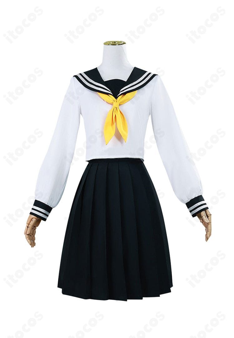 2.5次元の誘惑 乃愛 コスプレ衣装の正面ディテール。学園制服の襟元とスカーフ位置、丈感がわかるデザイン。