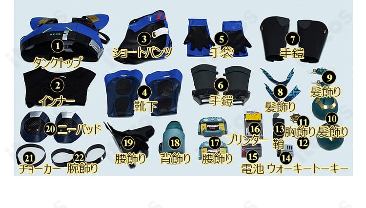 セット内容一覧画像｜青衣（チンイー） コスプレ衣装の全パーツ表示