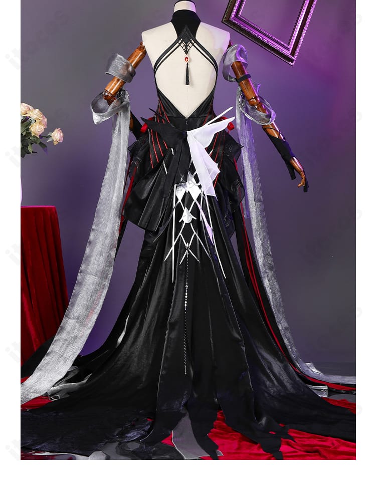 無期迷途 デレーヤ『星海の迷夢』衣装の背面全体。背飾りと留め構造、裾の落ち感を忠実に再現