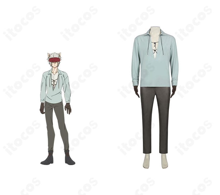 商品正面とキャラクターの組み合わせ。ばいばい、アースのクエスティオン＝アドニス コスプレ衣装の全体像