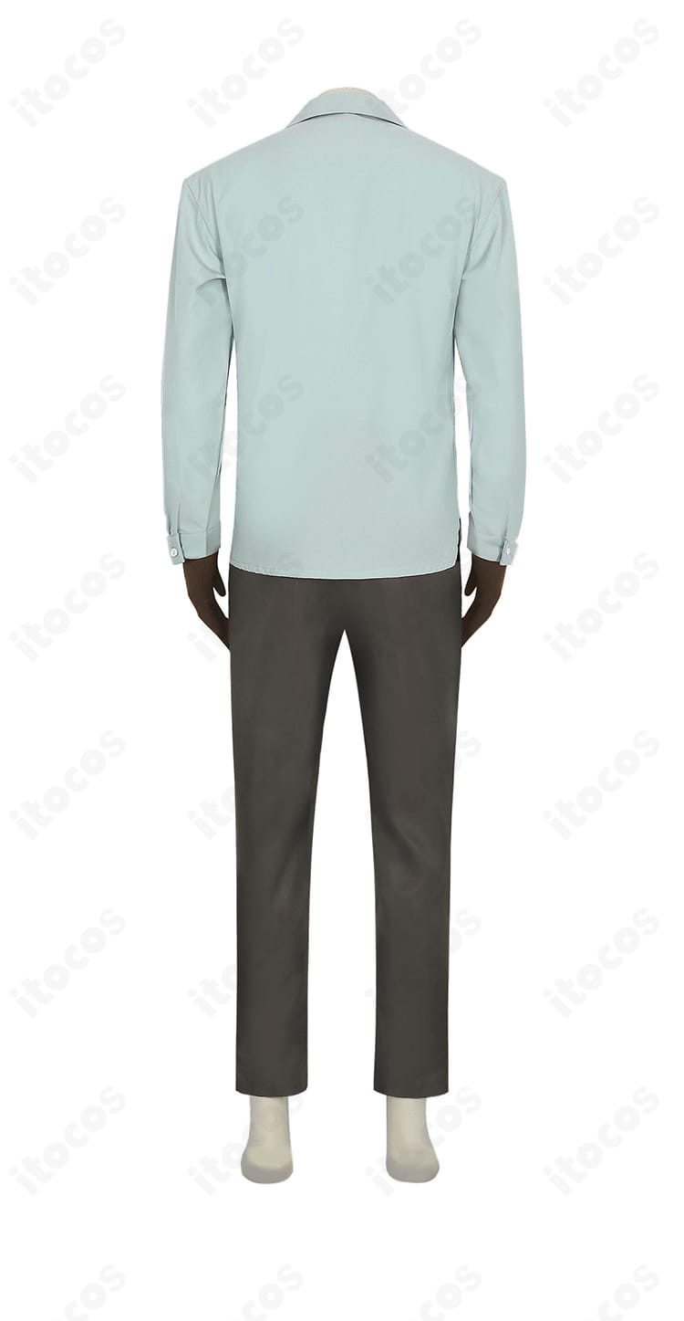 背面ビュー。クエスティオン＝アドニス コスプレ衣装の背中デザインとライン取り