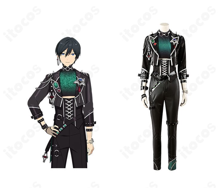 あんさんぶるスターズ！！ 逆先夏目 イービルTELEPHONE コスプレ衣装の正面全体。高発色コートと装飾を忠実再現したステージ映えデザイン。