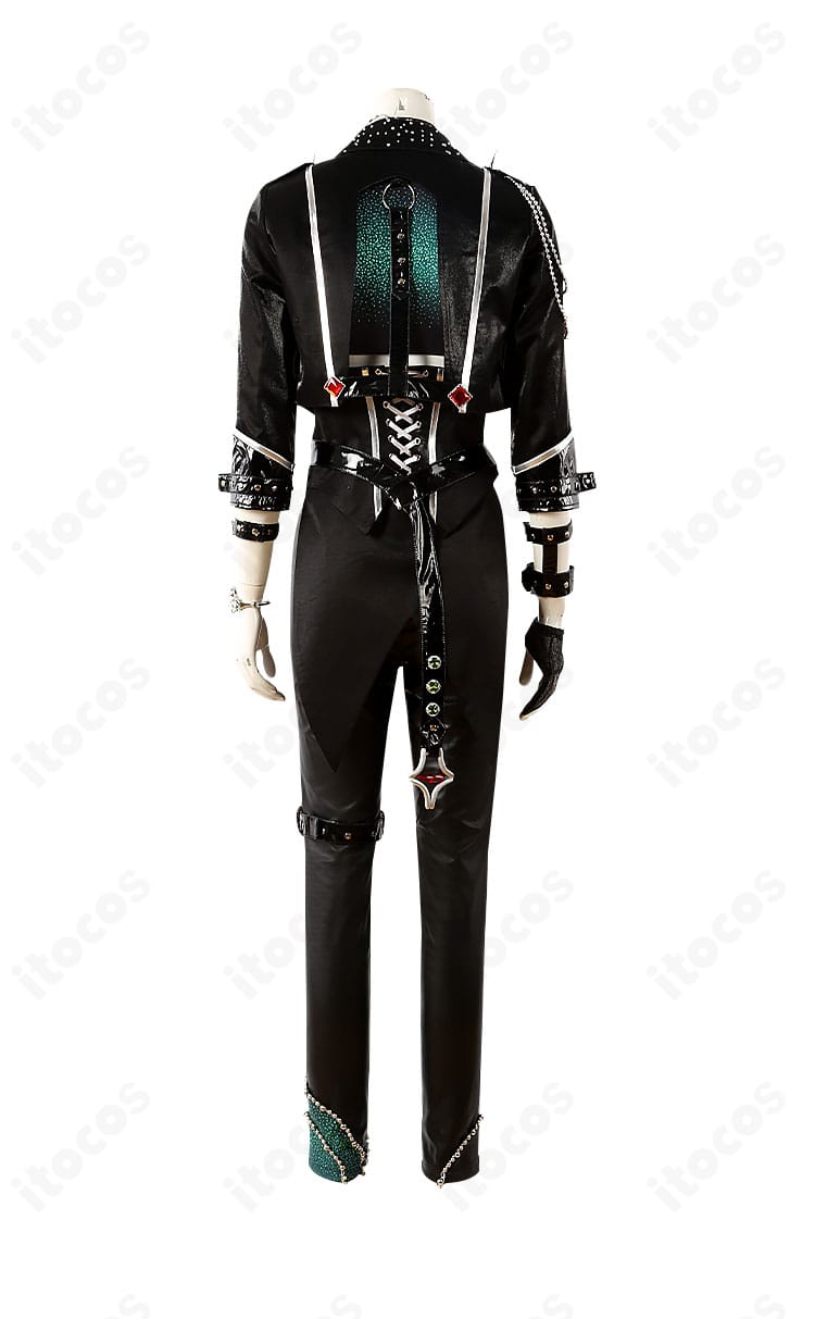 逆先夏目 イービルTELEPHONE衣装の背面。背中のカッティングとベルト位置を丁寧に再現し、360度美しいシルエット。