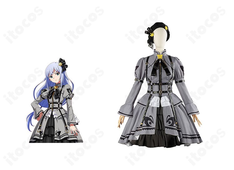 商品正面とキャラクターの組み合わせ画像｜ミリシタ 夢にかけるRainbow衣装（白石紬・中谷育・最上静香・篠宮可憐・ジュリア）の全体像と公式イメージ再現を比較できる構成