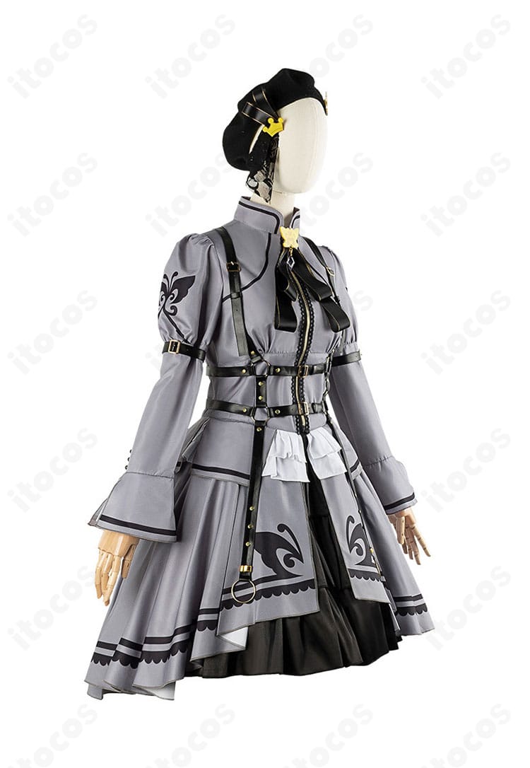 商品側面画像｜アイドル衣装のサイドシルエット。スカートの広がりとベルトコンポーネントの位置関係、立体的なラインを確認できる