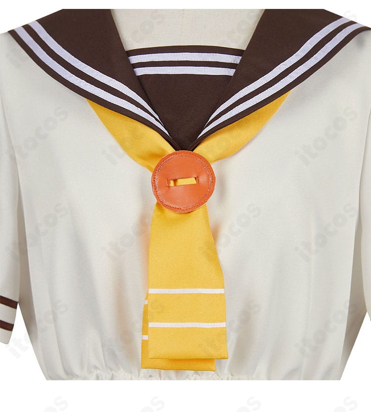 温水佳樹コスプレ衣装のネクタイ風アクセント部分。細かな装飾とステッチ表現を強調したクローズアップ。