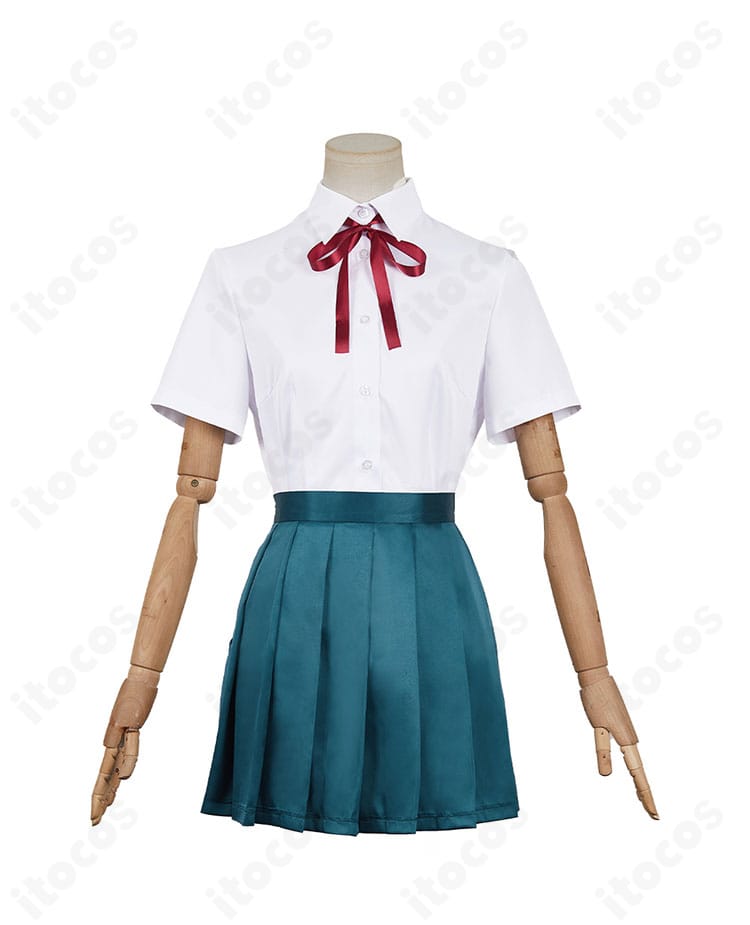来世は他人がいい 染井吉乃 コスプレ衣装の正面全体。清楚なシャツとプリーツスカート、刺繍リボンを高再現で表現。