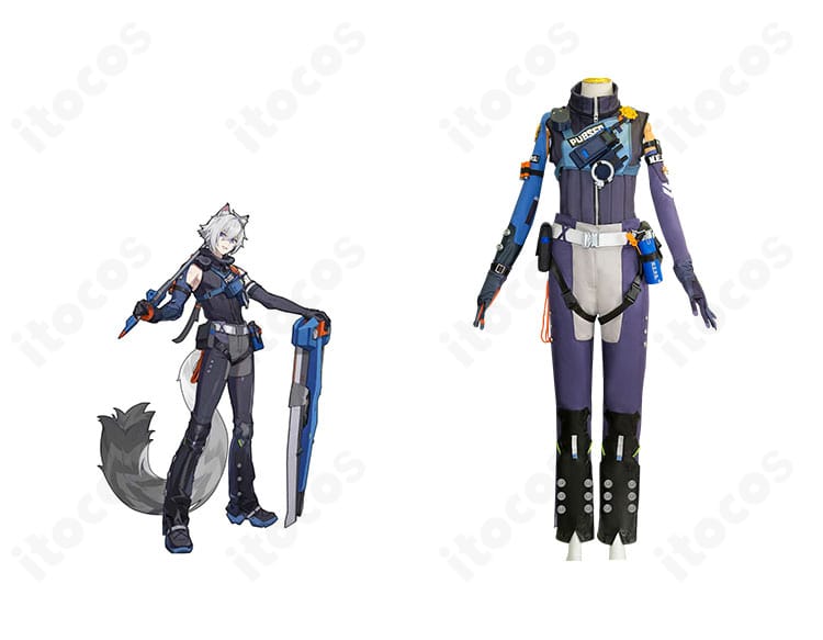 ゼンレスゾーンゼロ セス・ローウェルのコスプレ衣装 正面全体。トップスと装飾の位置関係が分かる高再現デザイン。