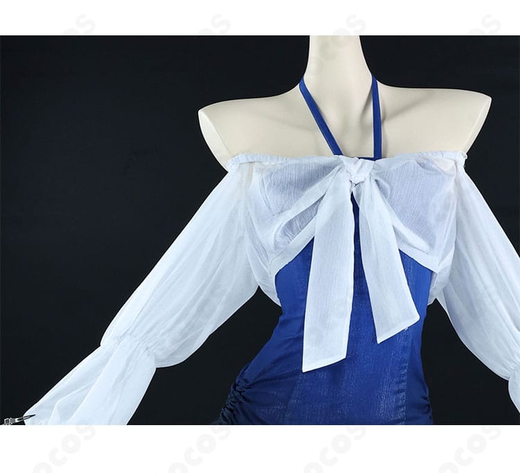 装飾ディテール接写｜刺繍調アクセントと意匠パーツが映える多祢村理子 水着コスプレ衣装