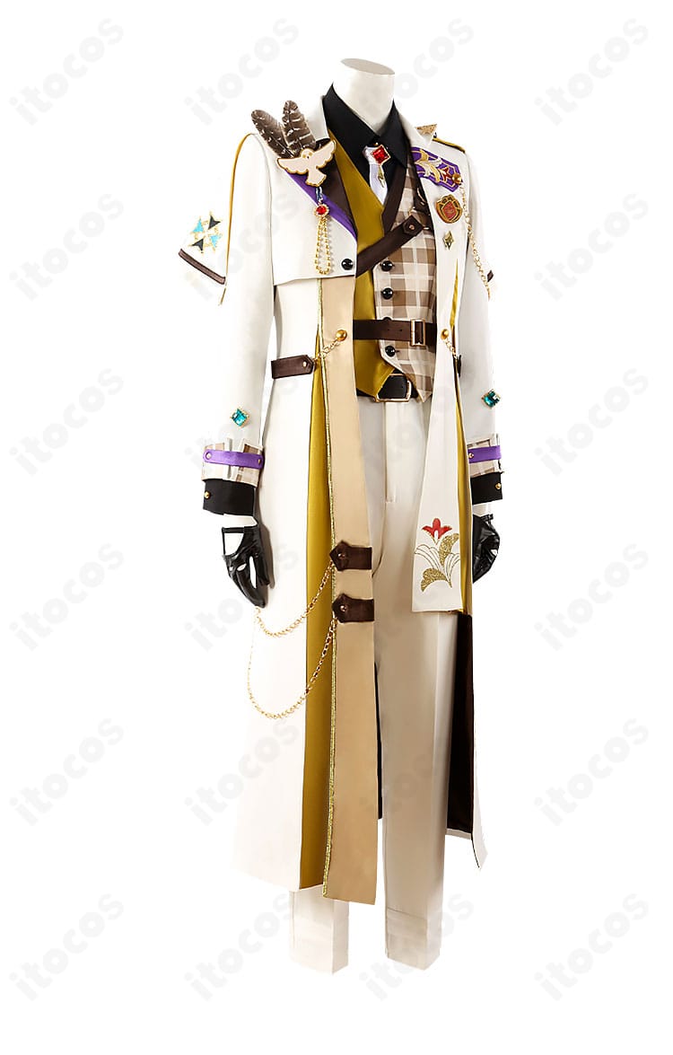 『あんさんぶるスターズ！！』羽風薫 インテリジェンス衣装の側面。肩ベルトのラインとコートの立体的なシルエットが際立つ角度の確認画像。