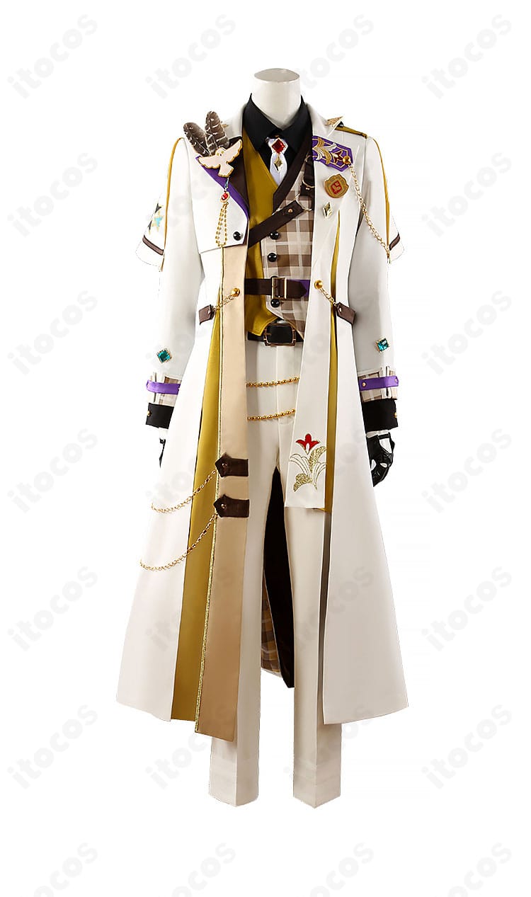 『あんさんぶるスターズ！！』羽風薫 インテリジェンス衣装の正面全体。コートとベスト、ネクタイの配置がわかるクールな仕上がりのディテール画像。