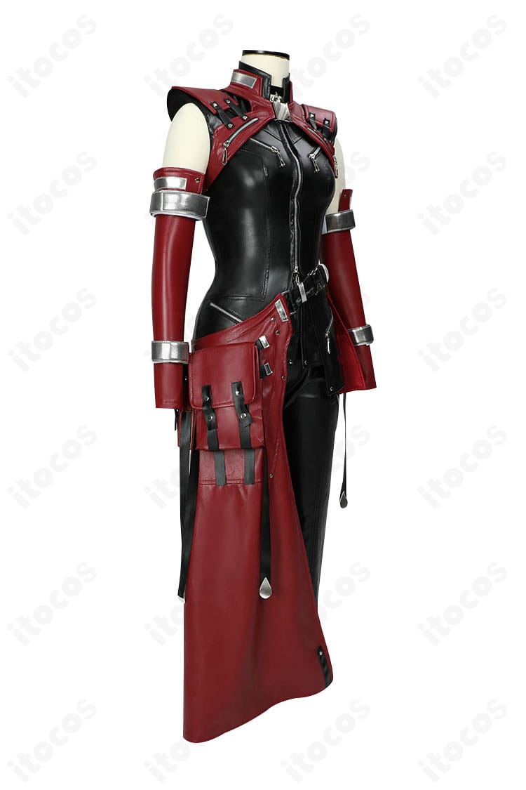 エアリス・ゲインズブールのコスプレ衣装 側面アングル。袖口やウエストラインのシルエットが分かる詳細。