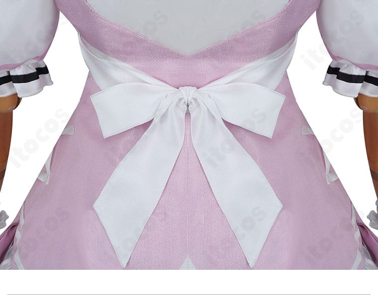 湊あくあ コスプレ衣装のウエスト蝶結び装飾。後ろ姿のポイントになるリボン