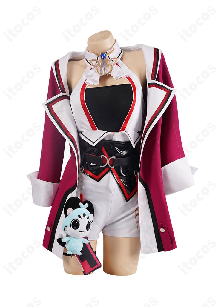 ラオーラ・パンテーラ衣装の正面全体。耳・領結・腰装飾を含むフルセットの概要