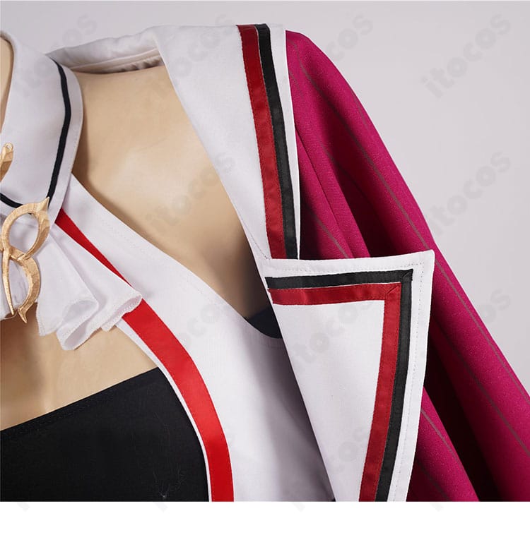 肩〜袖の切り替え詳細。エポーレット風装飾と縫い目の収まりを示す写真