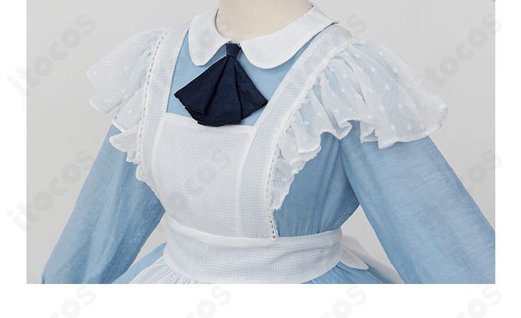 木之本桜 アリス風メイド衣装の肩・袖アップ。レース調トリムと刺繍風ディテールがアクセント。