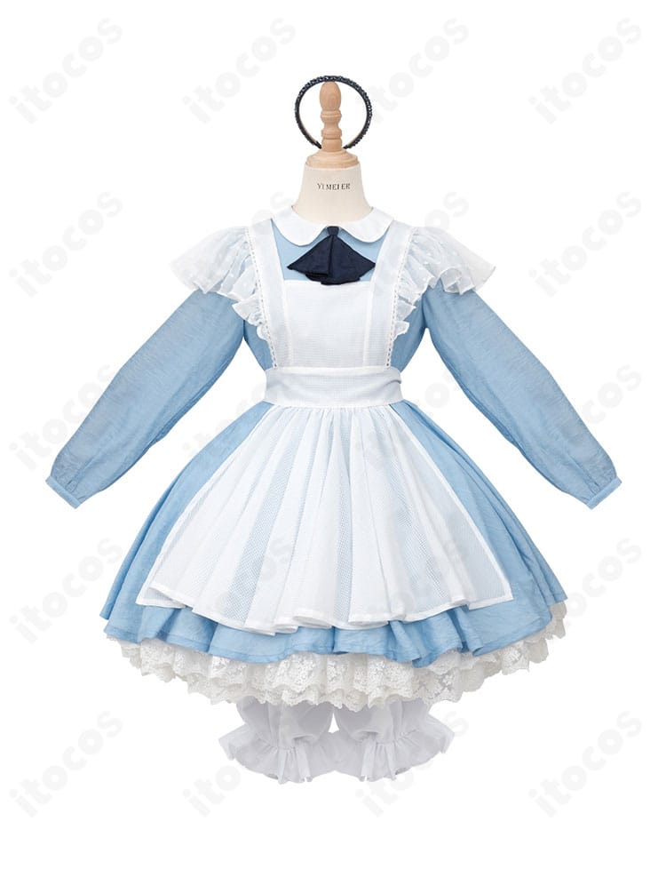木之本桜 アリス風メイド衣装の正面全体。フリルエプロンとAラインスカートで可愛いシルエットを高再現。