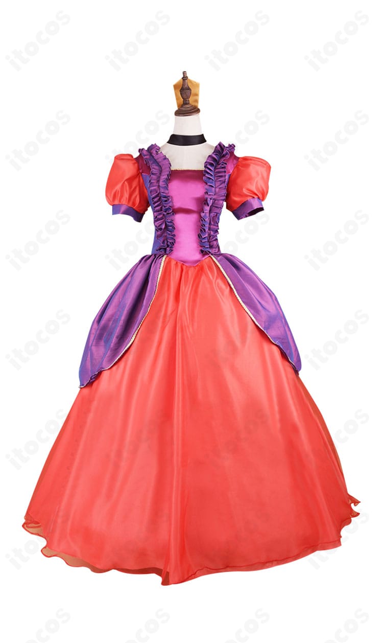 アナスタシア・トレメインのコスプレ衣装 正面全体。ディズニー映画『シンデレラ』の雰囲気を再現したエレガントなAラインドレス。