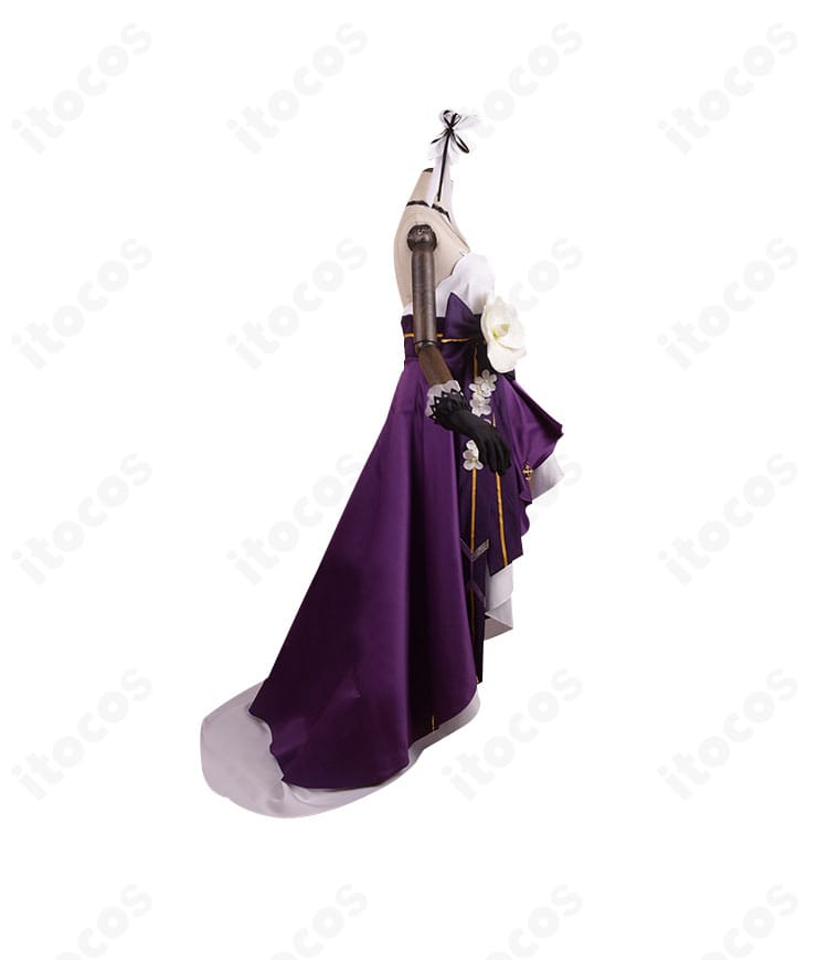 HK416 星の繭 右側面ビュー。ドレスの落ち感とシルエット、裾のラインがわかる全体像