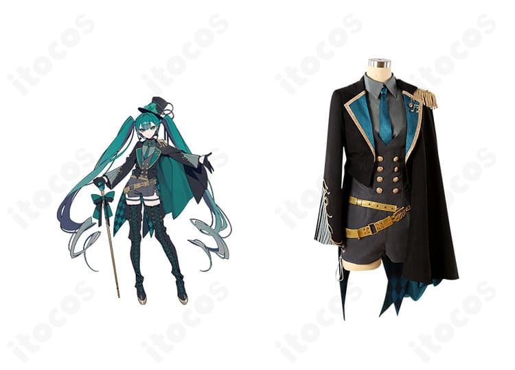 初音ミク エンジョイ！大阪2024 コスプレ衣装を着用したコラボイメージ。高再現の配色と装飾がわかる全身ビジュアル