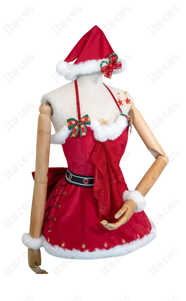 正面図｜エマ ダーリンレッド クリスマス衣装のワンピース全景と配色バランス