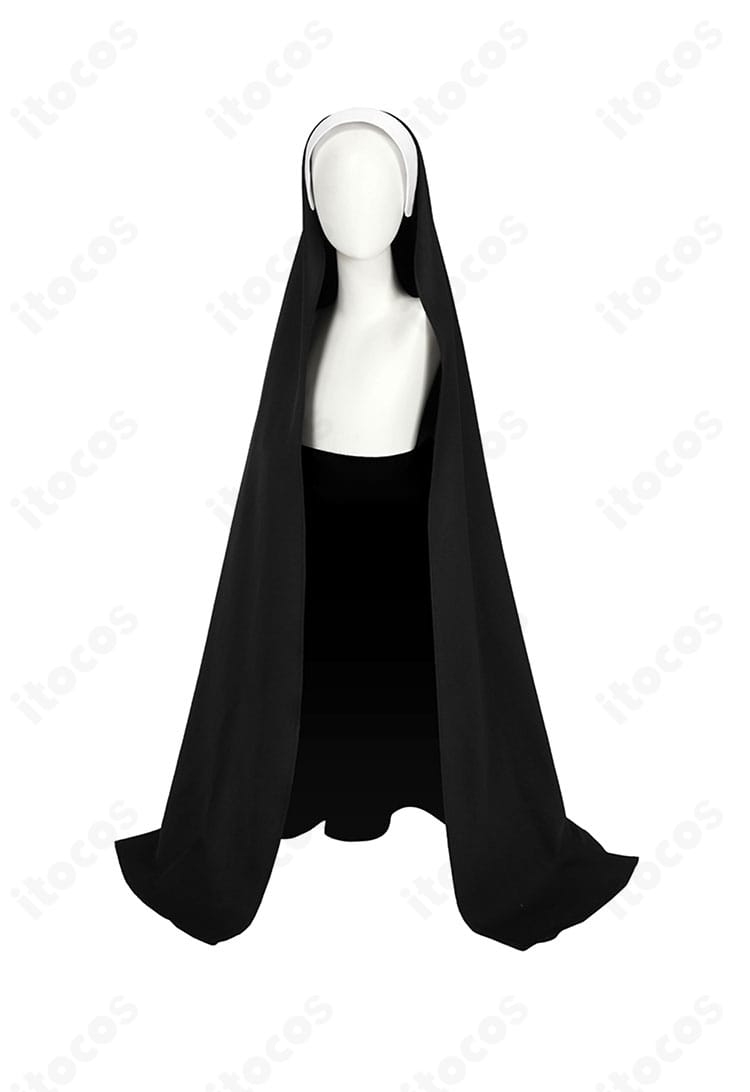 頭飾り詳細：歌住サクラコ コスプレ衣装の頭巾・ヘッドパーツの形状と質感が分かるアップ