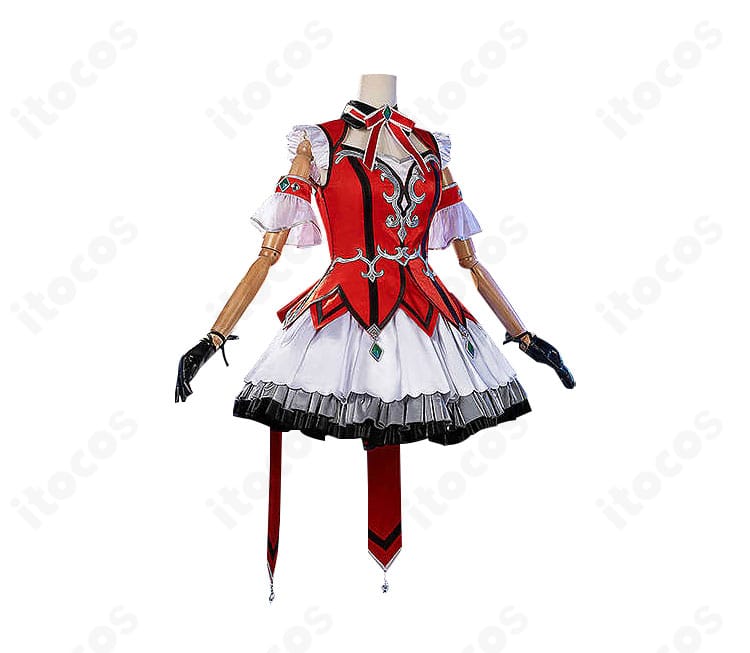 右側面から見たウインバリアシオン勝負服コスプレのシルエットと装飾配置