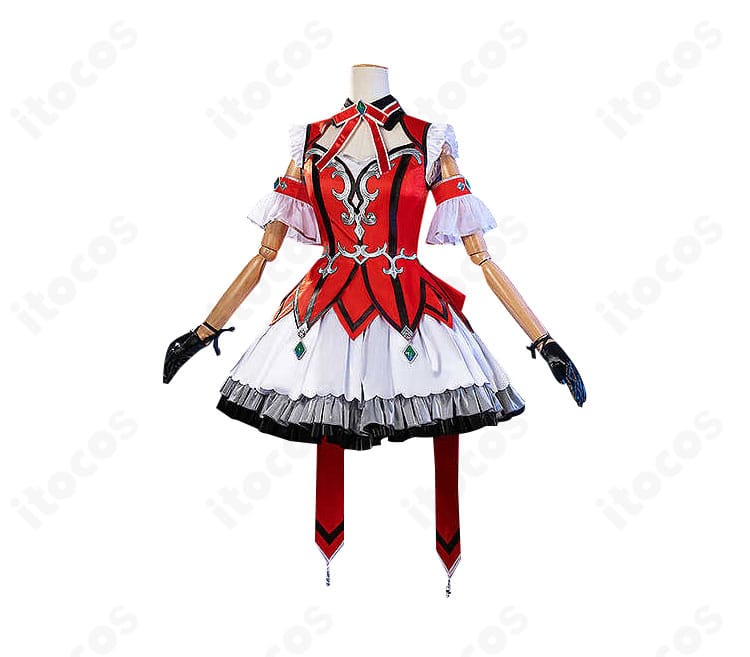 左側面から見たウインバリアシオン勝負服コスプレのシルエットと袖デザイン