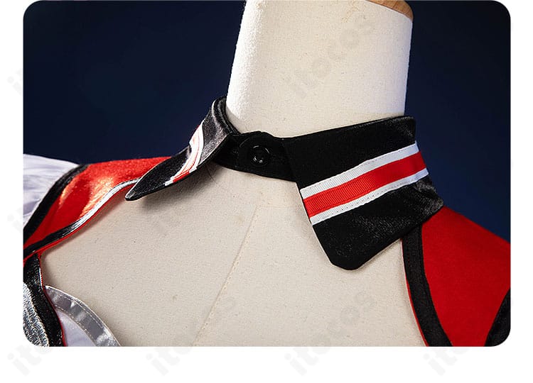 襟元の特別な意匠と刺繍表現を強調したアップ（ウインバリアシオン）