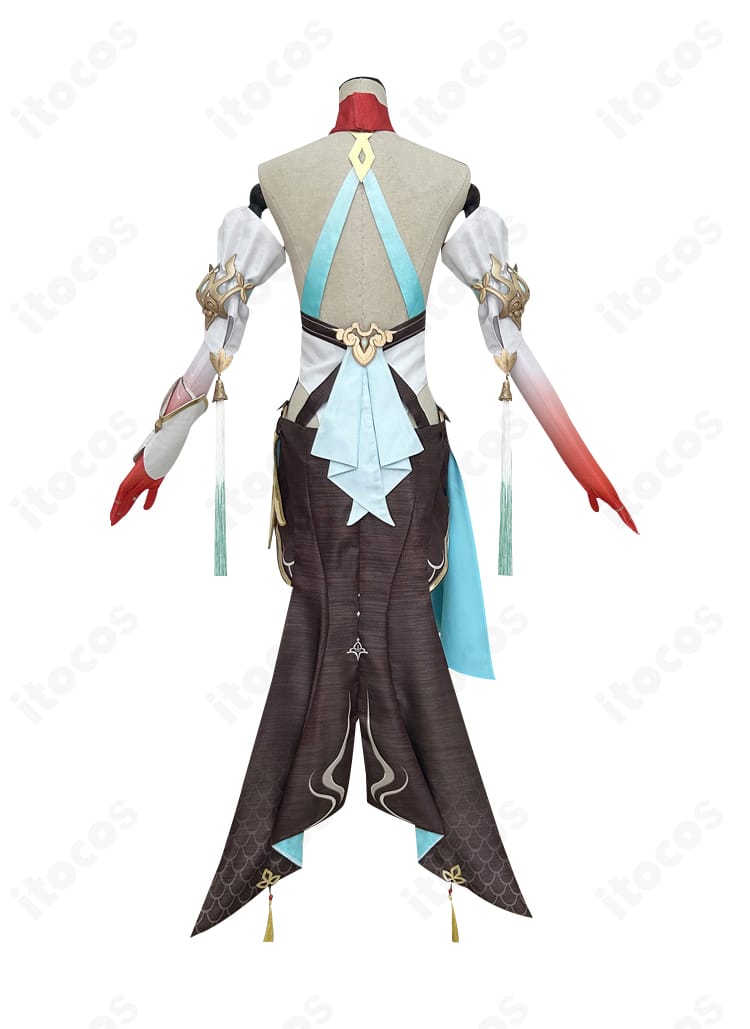 霊砂 コスプレ衣装の背面全体とケープ・背飾りの見え方