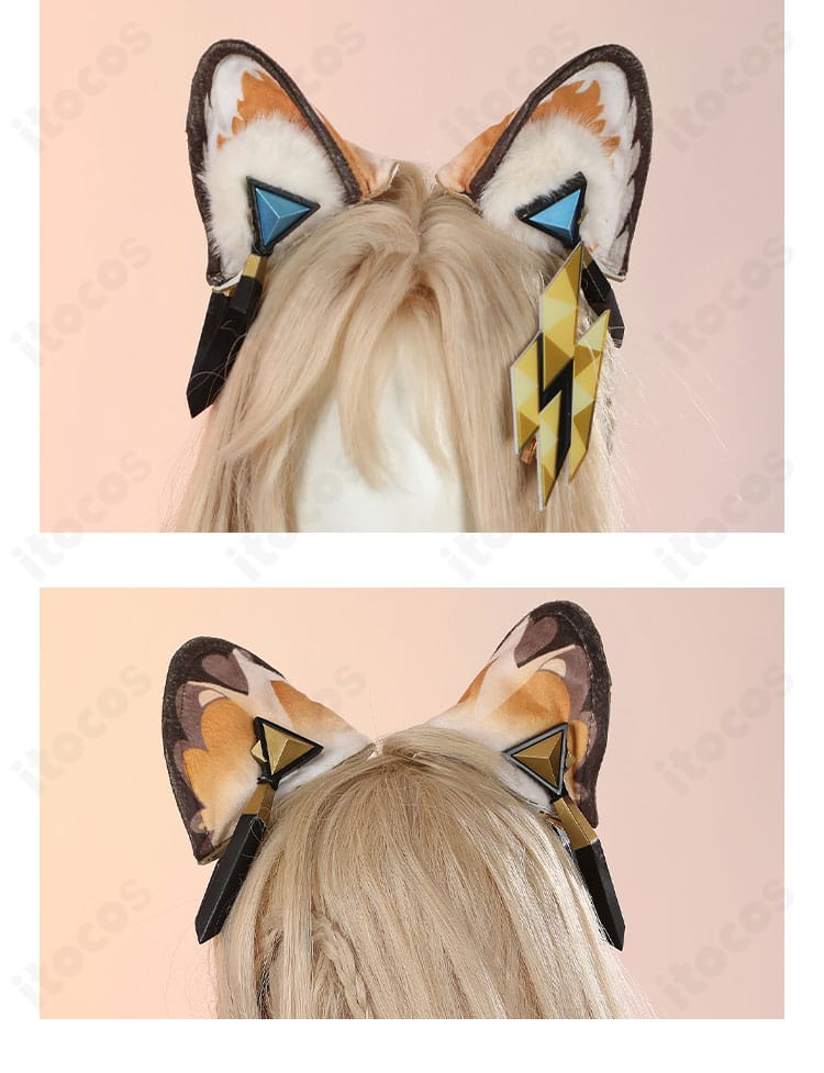 シロネン衣装の頭飾り詳細。髪飾りの形状と装着位置が分かる。