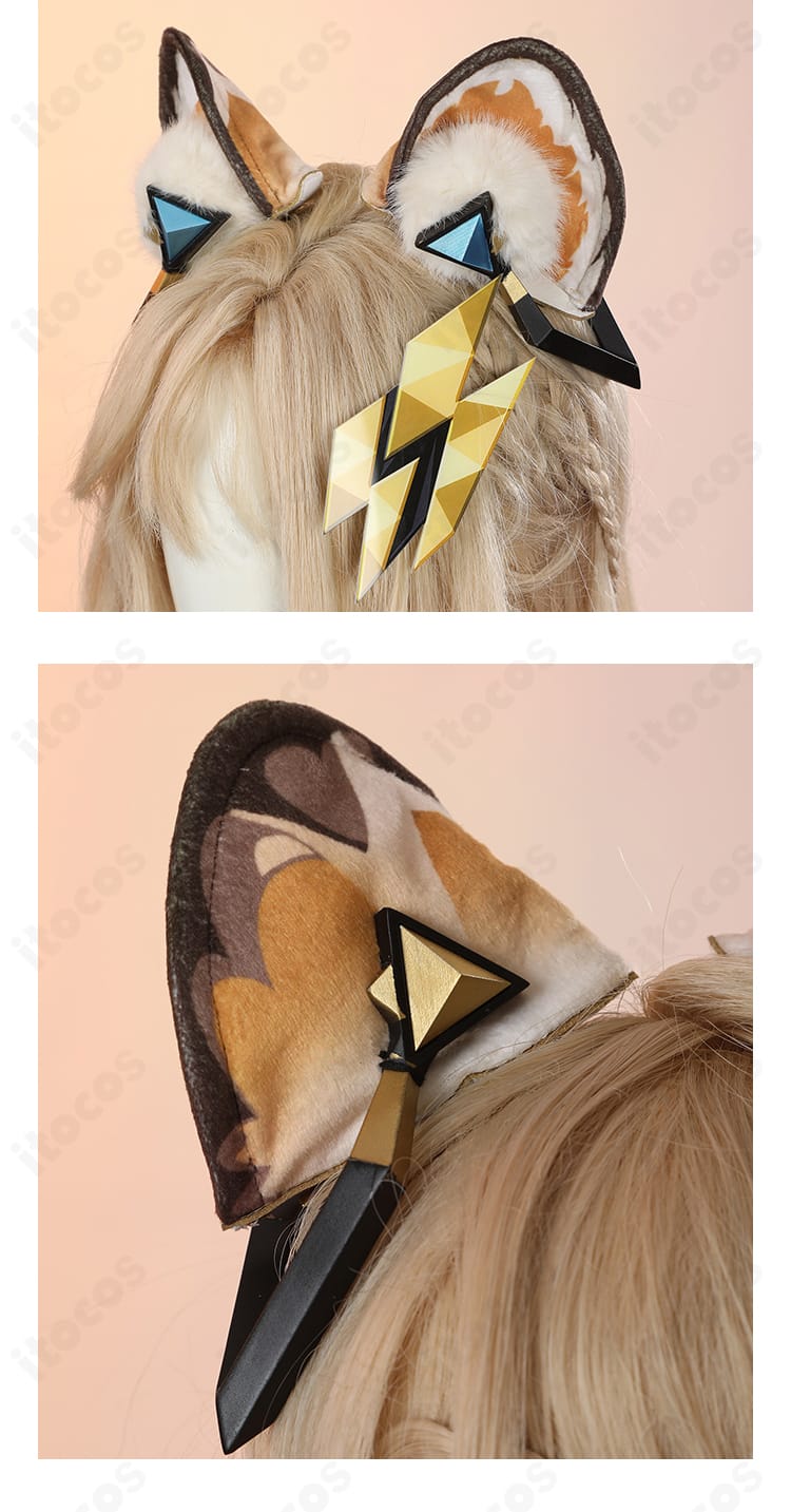 シロネン衣装の耳飾り詳細。耳元を華やかに見せるパーツ構成。