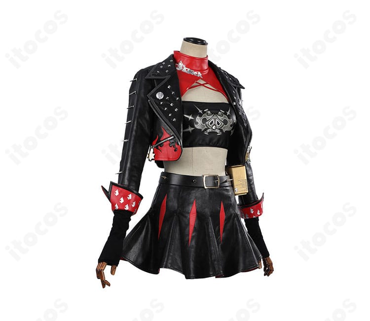 バーニス・ホワイト 通常衣装の側面。コートの落ち感とベルト位置、シルエットの流れを強調