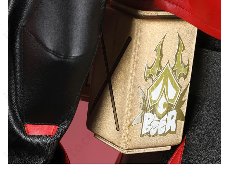 バーニス・ホワイト 腰飾りのアップ。モチーフの形状と色分割が分かる