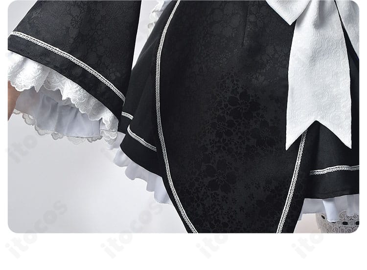 Re:ゼロ レム／ラム メイド服の袖飾りディテール。袖口フリルと配色の美しさが伝わる。