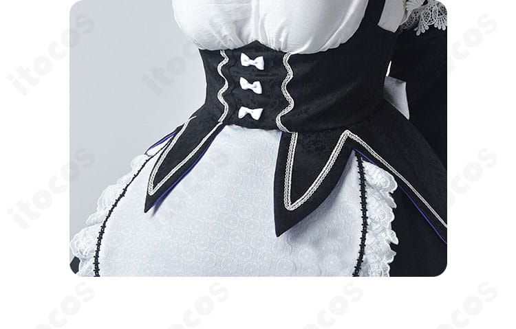 Re:ゼロ レム／ラム メイド服のウエスト装飾ディテール。腰飾りがシルエットを引き締める仕様。