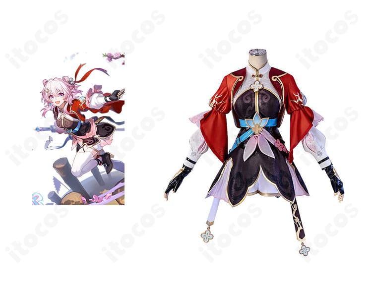 崩壊：スターレイル 三月なのか 巡狩Ver. コスプレ衣装の正面全体とキャラクター比較画像