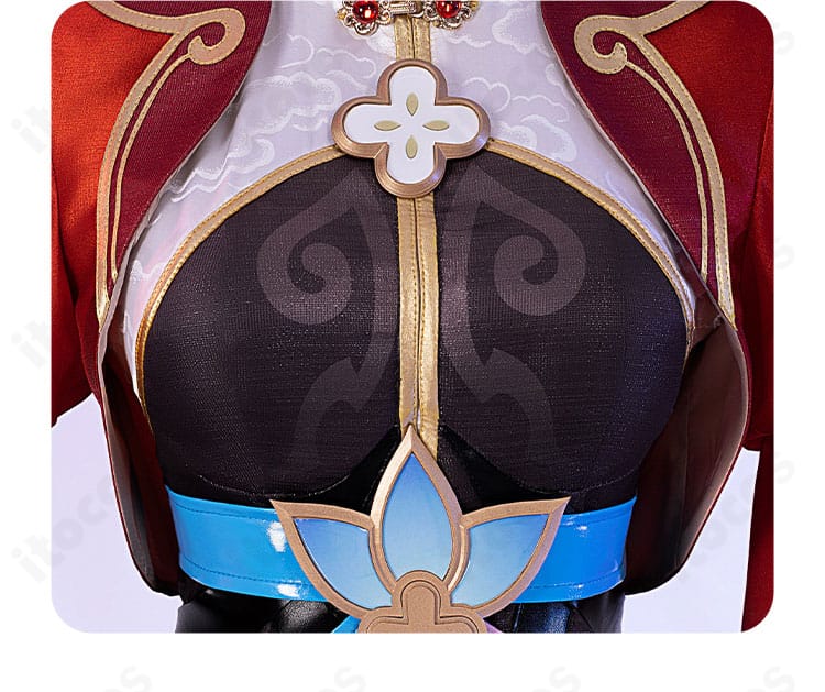 三月なのか 巡狩Ver. 衣装の前胸ディテール。モチーフと配色の再現度が分かるカット